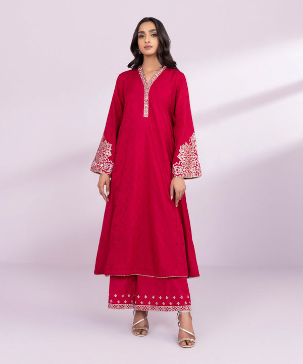 EMBROIDERED JACQUARD SHIRT DEEP RED