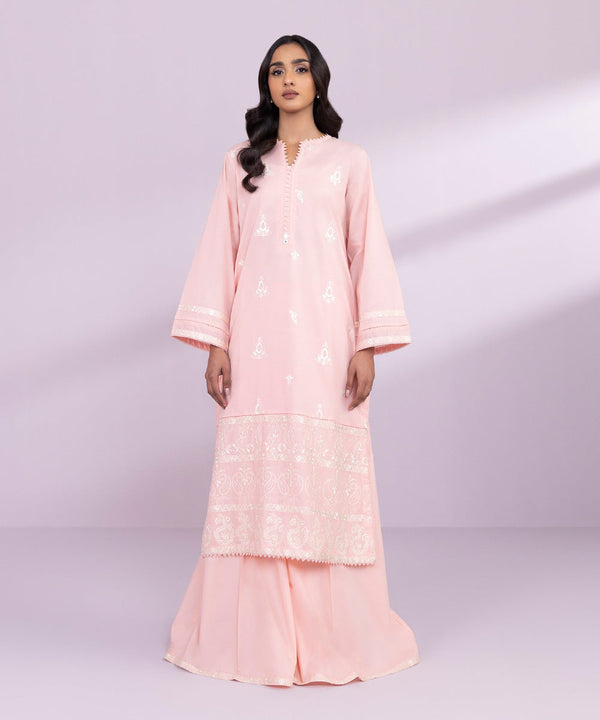 EMBROIDERED LAWN SHIRT PASTEL PINK