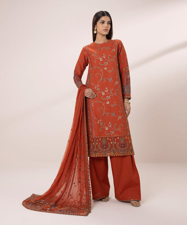 3 PIECE - EMBROIDERED CAMBRIC SUIT-Unstitched-06