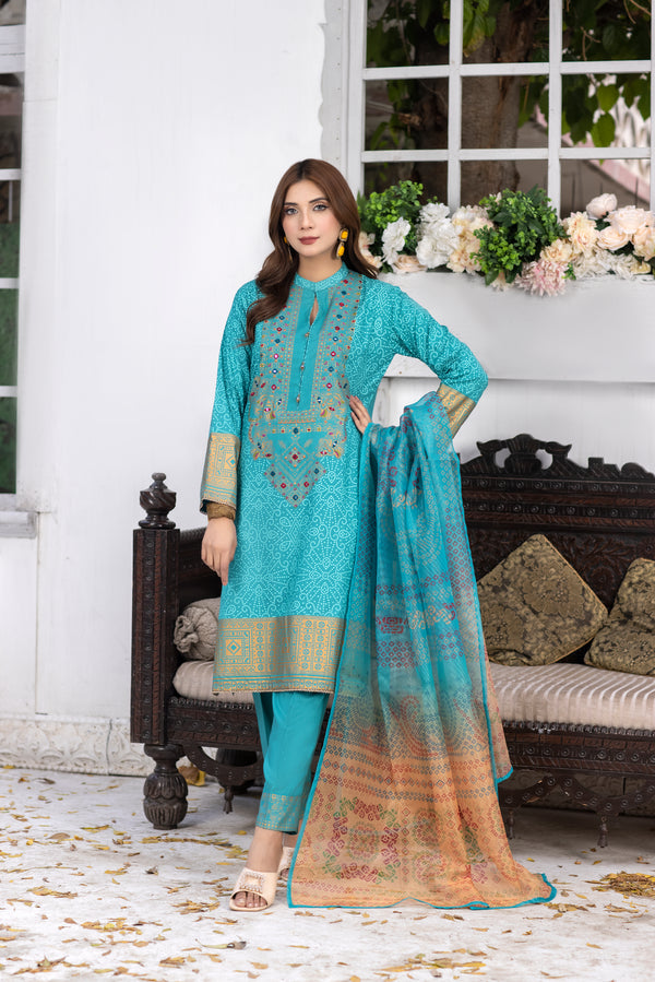 Embroidered 3 Piece Suit