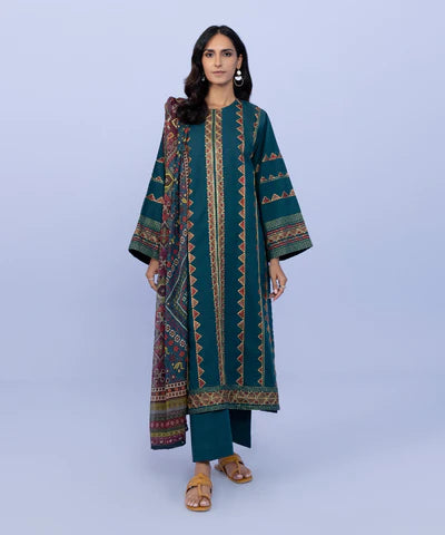 3 PIECE - EMBROIDERED COTTON SUIT