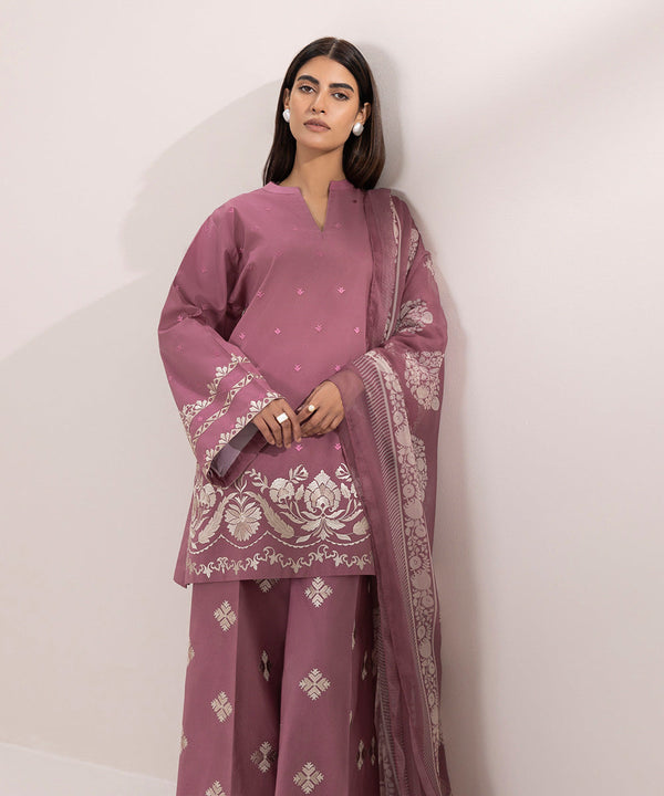 3 PIECE - EMBROIDERED LAWN SUIT-Unstitched-035