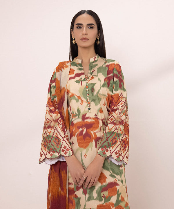 3 PIECE - EMBROIDERED LAWN SUIT-Unstitched-031