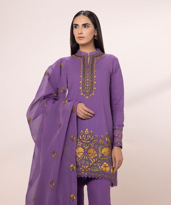 3 PIECE - EMBROIDERED LAWN SUIT-Unstitched-030