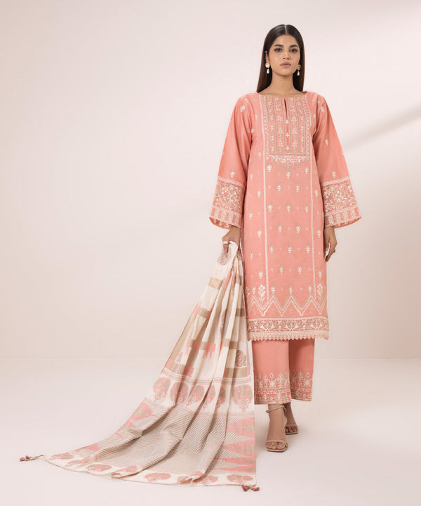3 PIECE - EMBROIDERED LAWN SUIT-Unstitched-015