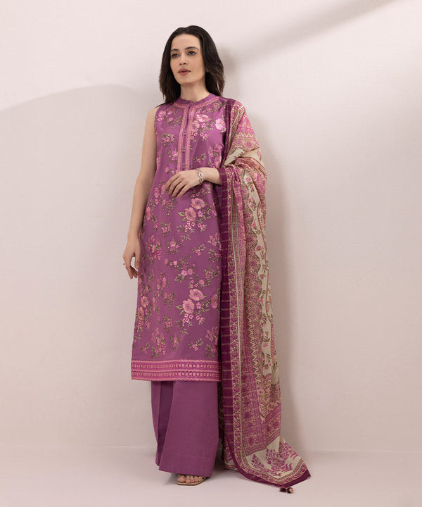 3 PIECE - EMBROIDERED LAWN SUIT-Unstitched-013