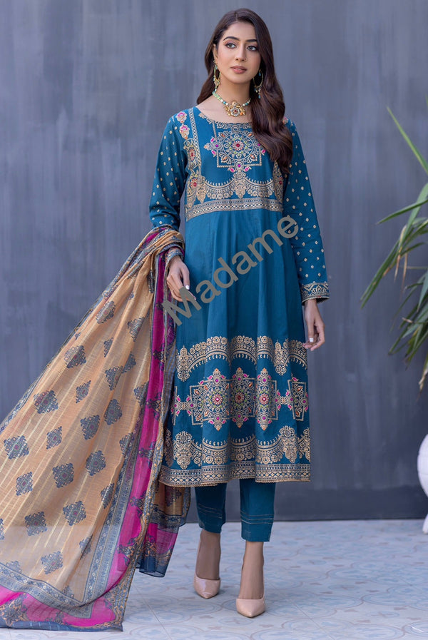 Mirror Embroidered Cotton Lawn Suit-2002