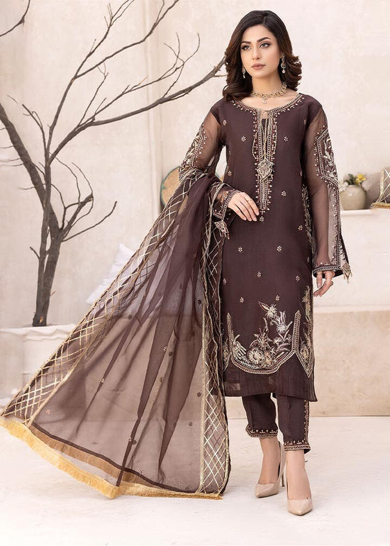 Embroidered Organza Suit -4004 - Pret