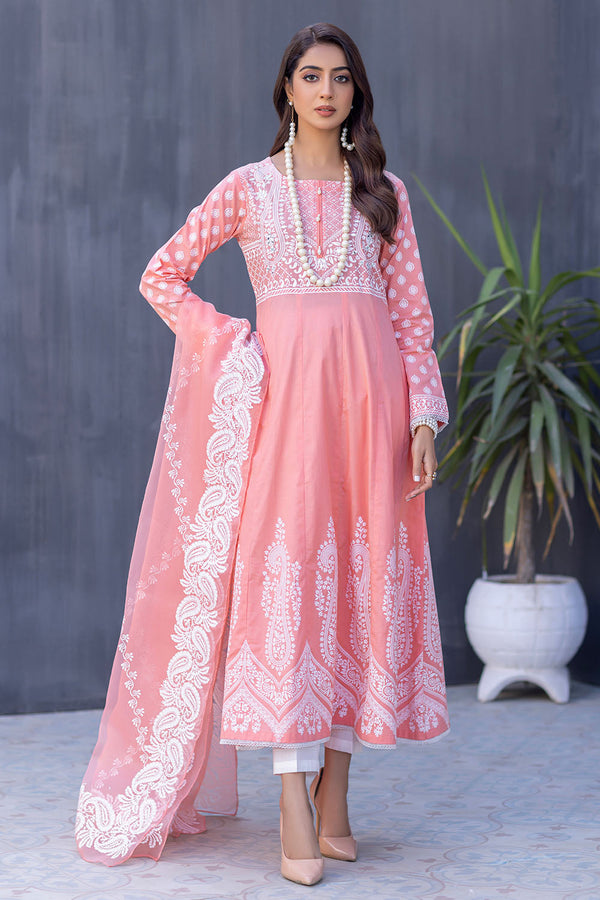 Mirror Embroidered Cotton Lawn Frock Suit -2584