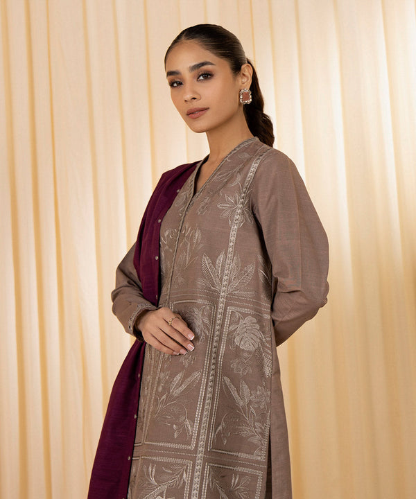 3 PIECE - EMBROIDERED KHADDAR SUIT