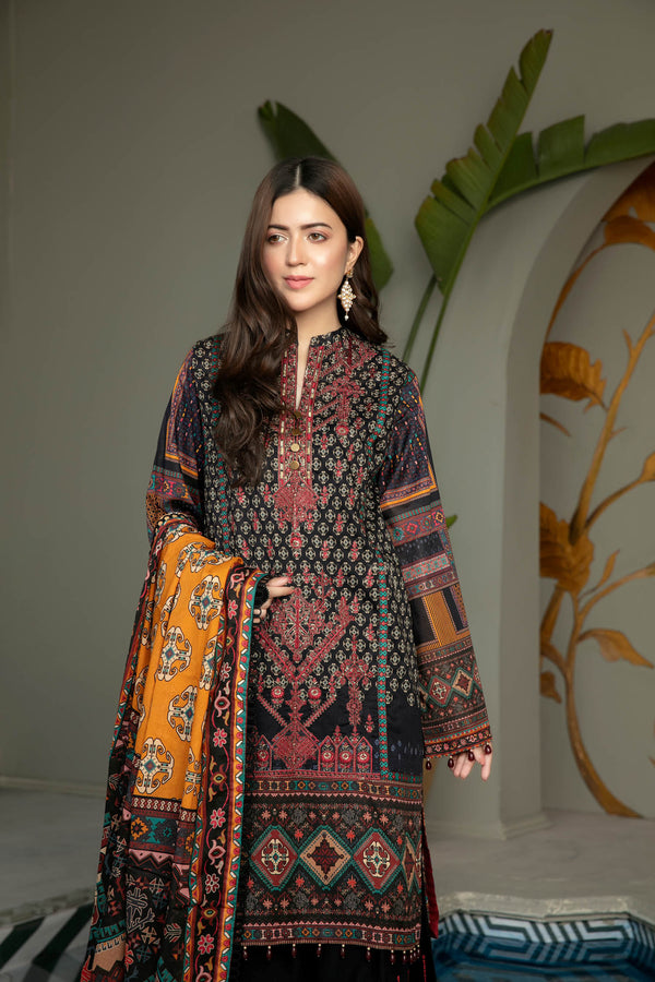 Adan's-Craven - Digital Printed And Embroidered Lawn 3pc