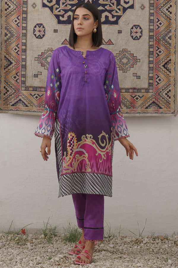 Purple Fringes Digital Printed Lawn Collection 2022 by Motifz