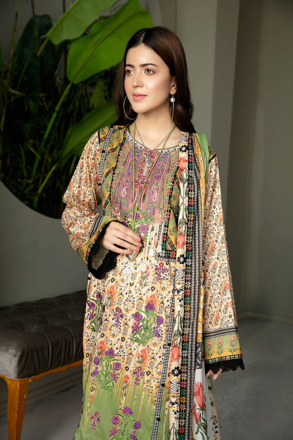 Adan's-Felsh - Digital Printed And Embroidered Lawn 3pc