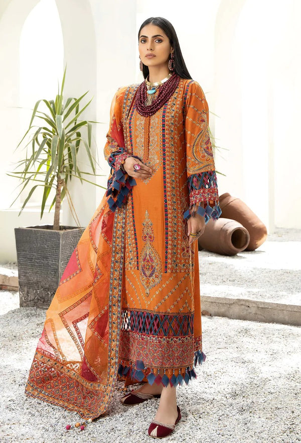 Adan's-Fiery Orange B | Aar ki Karhai Embroidered Stitched Collection Adan Libas