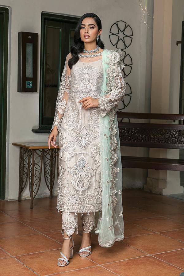 Suraj Ghar by Imrozia Premium Embroidery Chiffon 3Pc Suit I-139 Aayna