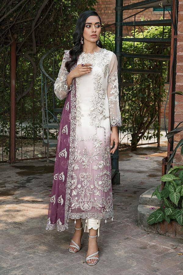 Suraj Ghar by Imrozia Premium Embroidery Chiffon 3Pc Suit I-145 Ambreen