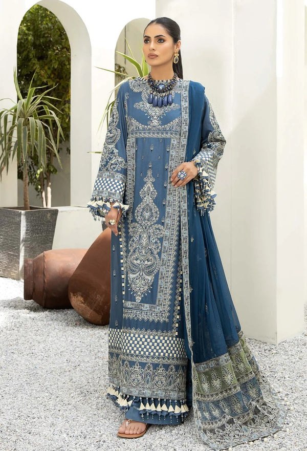 Adan's-Marble Blue | Aar ki Karhai Embroidered Stitched Collection by Adan Libas