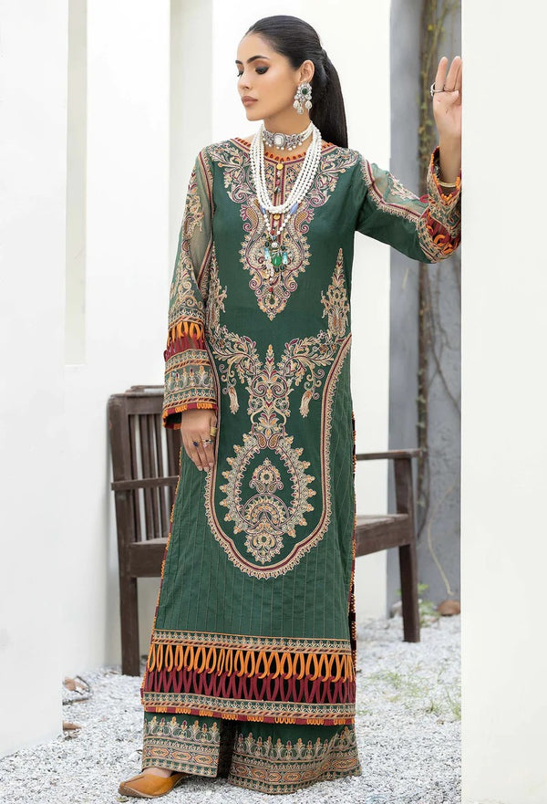 Adan's-Mineral Green | Aar ki Karhai Embroidered Stitched Collection by Adan Libas