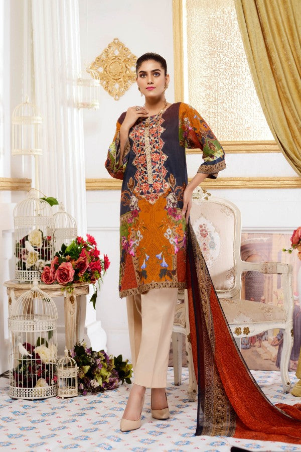 Iman by Zebaish Digital Embroidered Lawn Collection | DE13