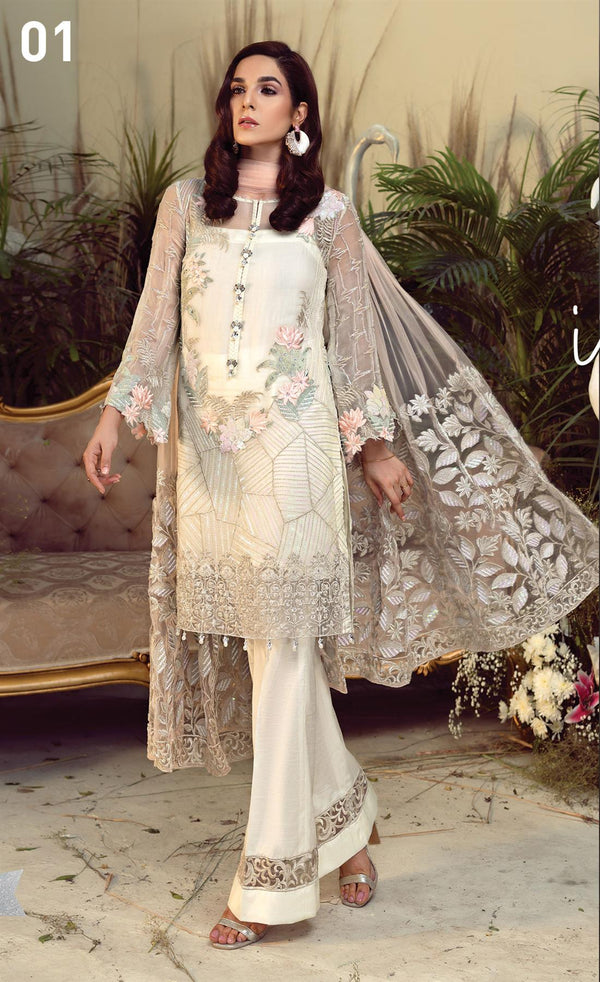 Orabelle by Imrozia Embroidered Chiffon | Iris Lace - Luxury Collection 01