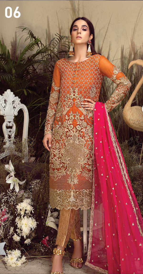 Imrozia-Orabelle by Imrozia Embroidered Chiffon | Apricot Nectar - Luxury Collection 06