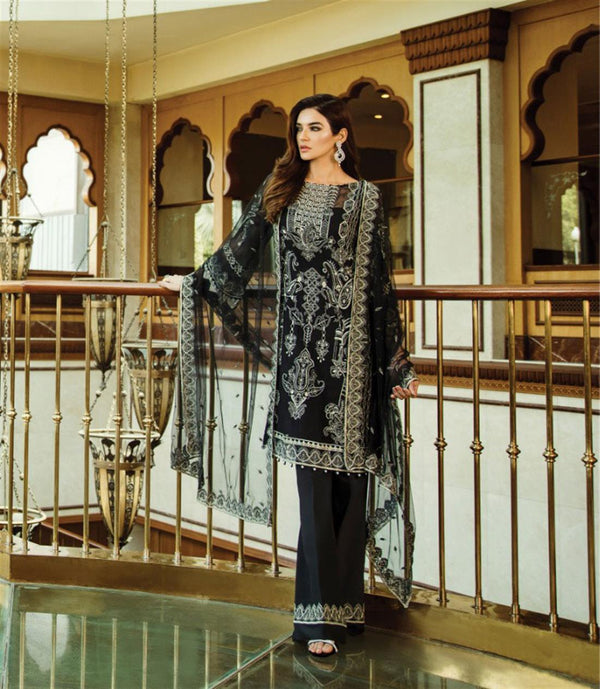 Serene Premium Embroidered Chiffon | Midnight Dream - Festive Collection