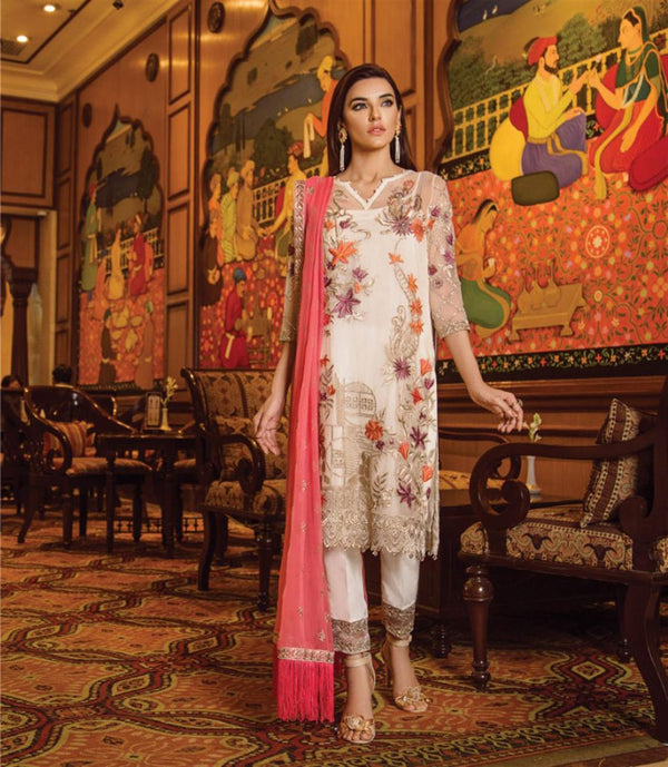 Serene Premium Embroidered Chiffon | Floral tale - Festive Collection 07