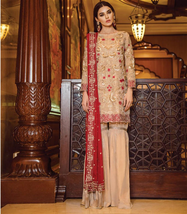 Serene Premium Embroidered Chiffon | Chryeis Ruby - Festive Collection 08