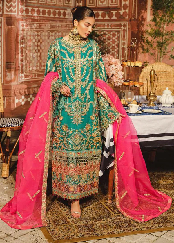 FFD 0070 Green Heron - Miraj By Freesia Maryum N Maria Luxury Formel Collection Stitched Suit