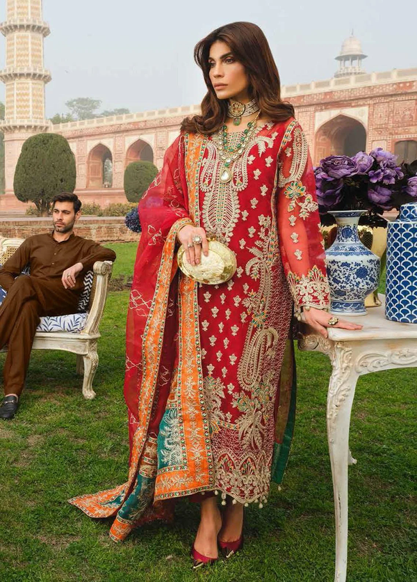 FFD 0076 Molten Lava - Miraj By Freesia Maryum N Maria Luxury Formel Collection Stitched Suit