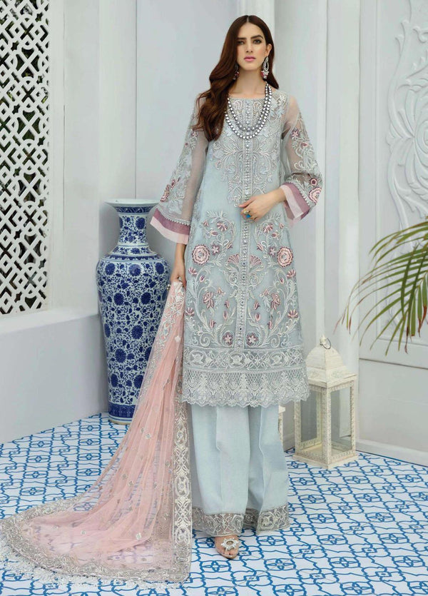 La Fantaisie by Serene Premium Embroidered Organza 3 Piece Suit LF20SP 1012 Tiffany Glam - Luxury Collection