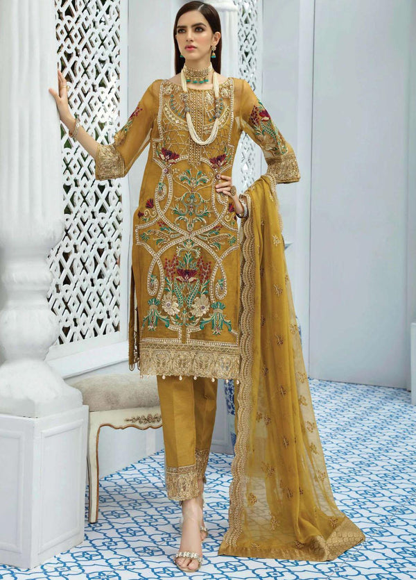 La Fantaisie by Serene Premium Embroidered Organza 3 Piece Suit LF20SP 1015 Majestic Tuscan - Luxury Collection